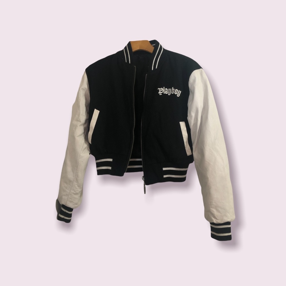 Reversible Playboy Letterman Bomber Jacket